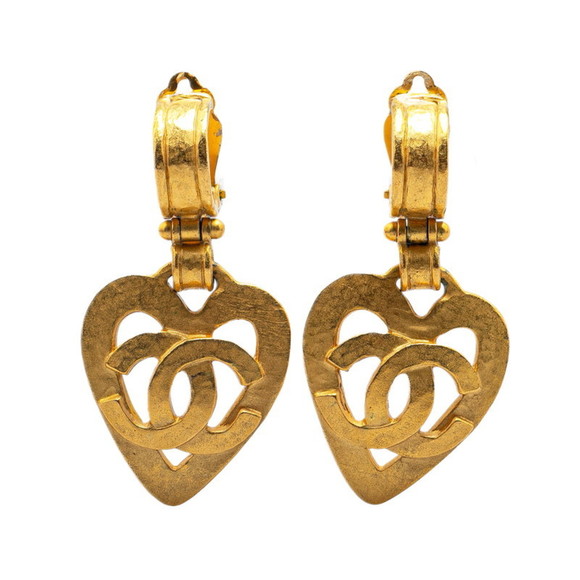 CHANEL Green Coco Mark Earrings - Picture 1 of 4